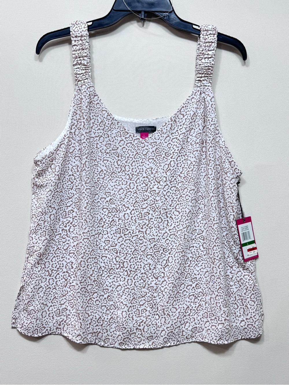 Vince Camuto Womens Animal Print V-Neck Tank Top nwt size large